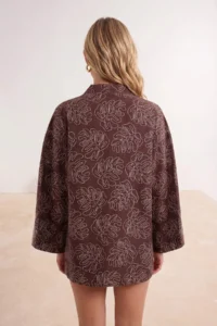 TRENDYOLMİLLA Brown Weaving Beach Mini Kimono&Kaftan - Image 3