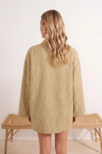 TRENDYOLMİLLA Light Khaki Weaving Beach Mini Kimono&Kaftan - Image 3