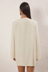 TRENDYOLMİLLA Beige Weaving Beach Mini Kimono&Kaftan - Image 5