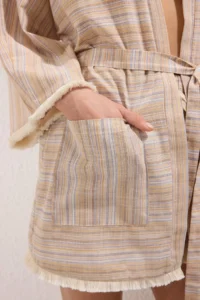 TRENDYOLMİLLA Striped Weaving Tassel Beach Mini Belted Kimono&Kaftan - Image 3