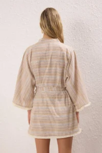 TRENDYOLMİLLA Striped Weaving Tassel Beach Mini Belted Kimono&Kaftan - Image 4