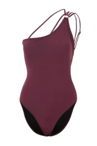 TRENDYOLMİLLA Plum One Shoulder Covered Low-cut back Regular Swimsuit - Image 5