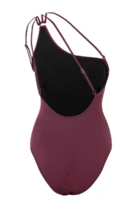 TRENDYOLMİLLA Plum One Shoulder Covered Low-cut back Regular Swimsuit - Image 6