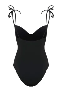 TRENDYOLMİLLA Black Balkonet Drapeli Binding Detailed Regular Swimsuit - Image 5