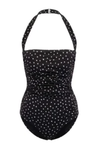 TRENDYOLMİLLA Puantiye Patterned Square Neck Covered Shaping hipster Swimsuit - Image 3
