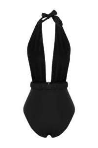 TRENDYOLMİLLA Black Deep V-neck Covered Casting with accessories Regular Swimsuit - Image 7