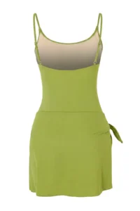 TRENDYOLMİLLA Green tied up Square Neck Covered Skirt Swimsuit - Image 7