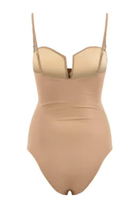 TRENDYOLMİLLA Nude Rengi Drapeli Strapless Covered hipster Swimsuit - Image 5
