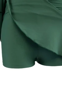 TRENDYOLMİLLA Emerald Green One Shoulder Covered Shorts Skirt Basic Swimsuit - Image 8