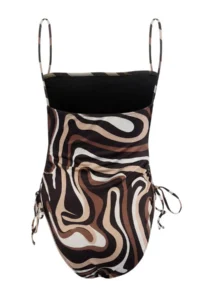 TRENDYOLMİLLA Abstract Patterned tunnelled Square Neck Covered brazilian Swimsuit - Image 5