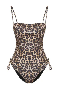 TRENDYOLMİLLA Leopard Patterned tunnelled Square Neck Covered brazilian Swimsuit - Image 5