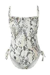 TRENDYOLMİLLA Snake Patterned tunnelled Square Neck Collar Covered brazilian Swimsuit - Image 6