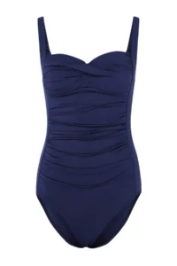 TRENDYOLMİLLA Dark Navy Drapeli balconette Covered Regular Swimsuit - Image 4