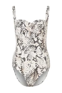 TRENDYOLMİLLA Snake Patterned Draped balconette Covered Regular Swimsuit - Image 5