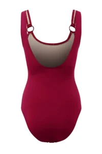 TRENDYOLMİLLA Burgundy U-Neck Covered with accessories Regular Basic Swimsuit - Image 6