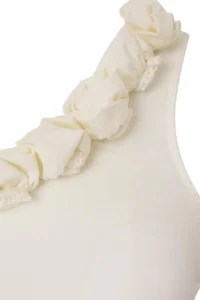 TRENDYOLMİLLA Ecru One Shoulder Covered Floral Appliqued Regular Swimsuit - Image 5
