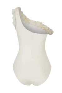TRENDYOLMİLLA Ecru One Shoulder Covered Floral Appliqued Regular Swimsuit - Image 6