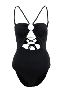 TRENDYOLMİLLA Black Cross Linking with accessories Sleeveless brazilian Swimsuit - Image 4