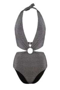 TRENDYOLMİLLA Black Deep V-neck Cut Out Detailed with accessories Simli Regular Mayokini - Image 5