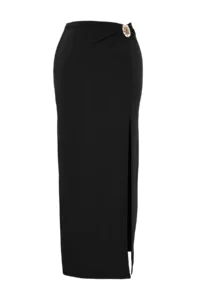 TRENDYOLMİLLA Black Knitting Maxi Casting with accessories Beach Pareo - Image 6