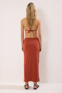 TRENDYOLMİLLA Brick Red Knitting Maxi Döküm with accessories Beach Pareo - Image 4