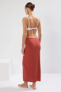 TRENDYOLMİLLA Brick Red Knitting Maxi Döküm with accessories Beach Pareo - Image 8