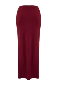 TRENDYOLMİLLA Burgundy Knitting Maxi Döküm with accessories Beach Pareo - Image 6
