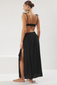 TRENDYOLMİLLA Black Weaving Maxi Beach Pareo - Image 4