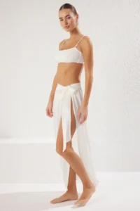 TRENDYOLMİLLA Ecru Weaving Maxi Beach Pareo - Image 2