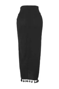 TRENDYOLMİLLA Black Weaving Tassel Maxi Beach Pareo - Image 5