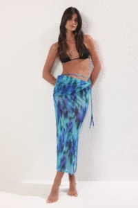 TRENDYOLMİLLA Abstract Patterned Knitting Midi Beach Pareo