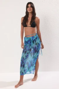 TRENDYOLMİLLA Abstract Patterned Knitting Midi Beach Pareo - Image 2