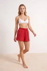 TRENDYOLMİLLA Brick Red Weaving Beach Mini High Waist Shorts & Bermuda - Image 2