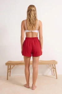 TRENDYOLMİLLA Brick Red Weaving Beach Mini High Waist Shorts & Bermuda - Image 3
