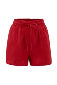 TRENDYOLMİLLA Brick Red Weaving Beach Mini High Waist Shorts & Bermuda - Image 4