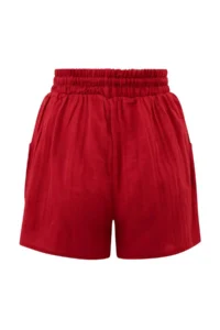 TRENDYOLMİLLA Brick Red Weaving Beach Mini High Waist Shorts & Bermuda - Image 5