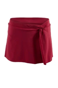 TRENDYOLMİLLA Burgundy Regular Waist Slit Detailed Skirt Bikini Bottom - Image 4