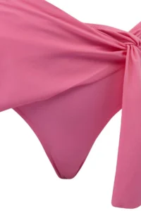 TRENDYOLMİLLA Pink Regular Waist Slit Detailed Skirt Bikini Bottom - Image 6