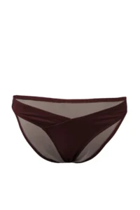 TRENDYOLMİLLA Brown V Cut High Waist Regular Basic Bikini Bottom - Image 4
