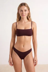 TRENDYOLMİLLA Brown Regular Waist Regular Basic Bikini Bottom - Image 2