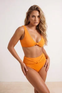 TRENDYOLMİLLA Orange Node Detailed High Waist Regular Bikini Bottom - Image 2