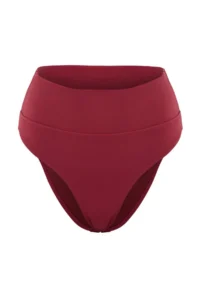 TRENDYOLMİLLA Burgundy hipster High Waist Chlorine&Water Resistant LONG Lasting LYCRA®XTRA LIFE Bikini Bottom - Image 5