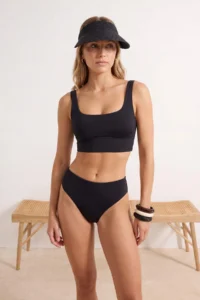 TRENDYOLMİLLA Black High Leg High Waist brazilian Basic Bikini Bottom - Image 2