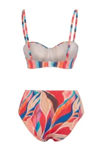 TRENDYOLMİLLA Tropical Patterned balconette Covered High Waist Regular Bikini Set - Image 7