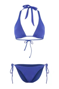 TRENDYOLMİLLA Saks Blue Triangle Covered Regular Waist Regular Basic Bikini Set - Image 4