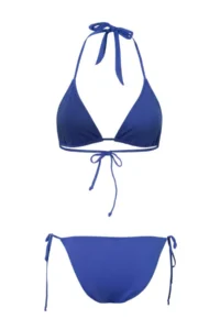 TRENDYOLMİLLA Saks Blue Triangle Covered Regular Waist Regular Basic Bikini Set - Image 5