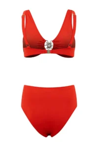 TRENDYOLMİLLA Pomegranate Blossom with accessories Chlorine&Water Resistant LONG Lasting LYCRA® XTRA LIFE Bikini Set - Image 7