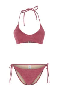 TRENDYOLMİLLA Burgundy Simli bralette Covered Regular Waist Regular Bikini Set - Image 4