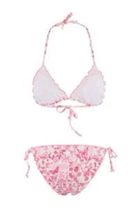 TRENDYOLMİLLA flower patterned Triangle Covered Frilly Low Waist Regular Bikini Set - Image 5