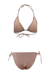 TRENDYOLMİLLA Brown Simli Triangle Covered with buckle Regular Waist Regular Bikini Set - Image 5